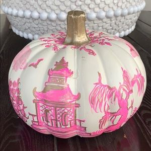 Hand painted chinoiserie pumpkin